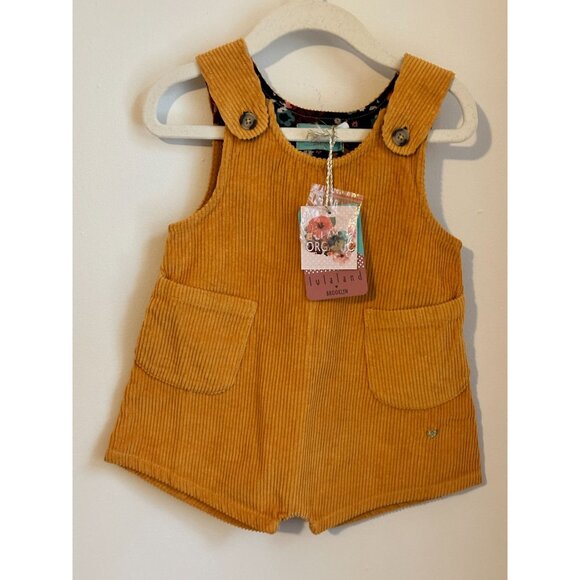 Lulaland Sunflower Corduroy Baby Romper Size 18M Global Organic Textile Standard - Picture 1 of 4